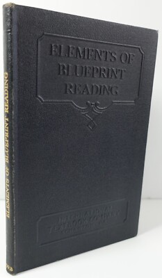 Elements of Blueprint Reading by I.C.S. Staff Leather Bound 1937 edition 209B-image