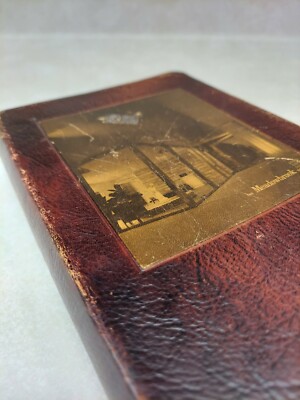 Executive Record Travel Guide 1964 USA Vintage Leatherbound Notebook Atlas Maps-image