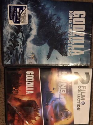 Kong Skull Island + Godzilla King Of The Monsters + Godzilla Vs Kong DVDs-image