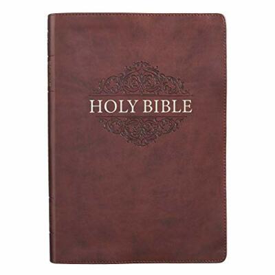 KJV Holy Bible Super Giant Print Bible Brown Faux Leather Bible-image