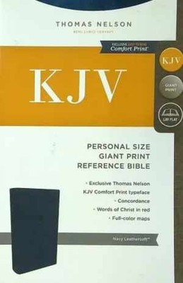 KJV Large Print Bible Navy Blue - Imitation Leather, by KJV - Good-image
