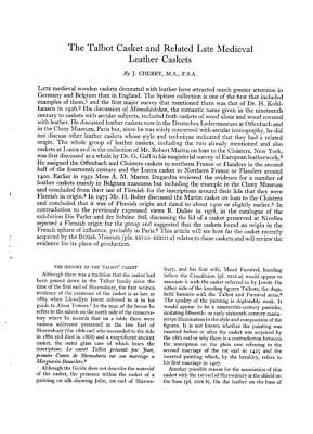 The Talbot Casket & Related Late Medieval Leather Caskets  By J Cherry-image