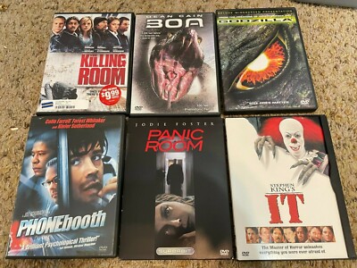 DVD LOT OF 6 DIFFERENT TITLES  Panic Room, Godzilla, It, Boa etc-image