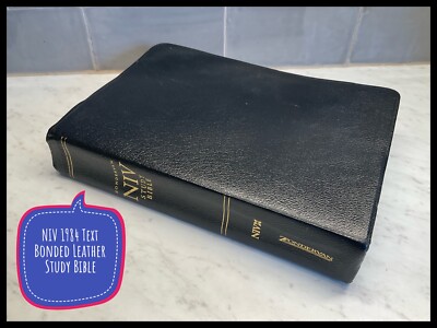 NIV Study Bible 2002 Black Bonded Leather Text 1984-image