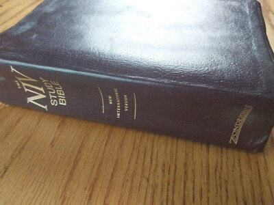 Zondervan 1995 NIV Study Bible Leather Cover Red Letter -image
