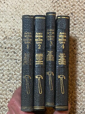 Audels Carpenters and Builders Guides Complete Set Vols 1-4  1942 & 1943 Reprint-image