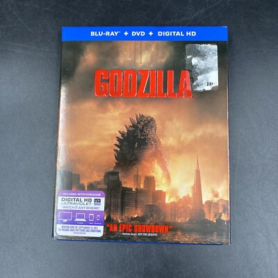 Godzilla Blu-ray DVD Digital HD 2014 Slipcover Warner Brothers Monster Lizard -image