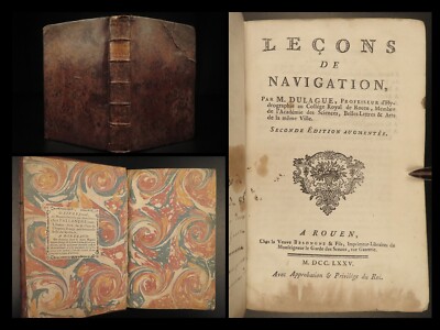 1775 Lessons of NAVIGATION Dulague French Jallineau 1785 Captain PROVENANCE-image