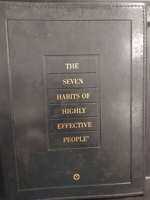 The Seven Habits of Highly Effective People Leather Binder Work Book Covey 1998-image
