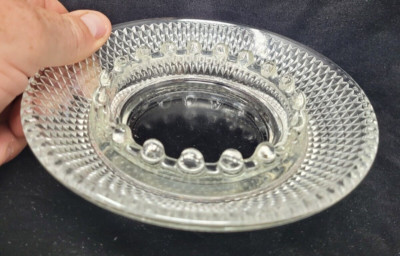 Vintage Mid-Century Modern English Hobnail Ashtray Westmoreland Glass Crystal 6