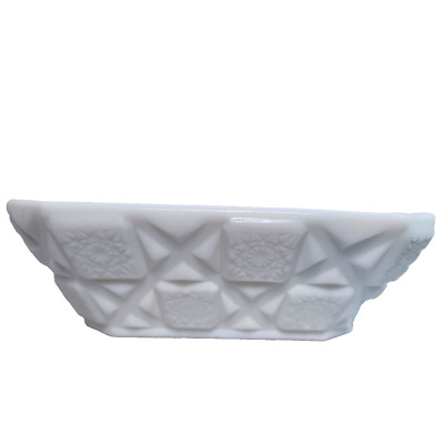 Vintage Westmoreland Milk Glass Ashtray Old Quilt Tobacciana Wesolo Cashsm-image