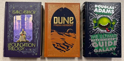 Leatherbound Sci-fi Book /Dune/The Foundation/Hitchhikers Guide To The Galaxy-image