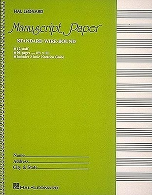 Standard Wirebound Manuscript Paper (Green Cover) (Paperback) (UK IMPORT)-image