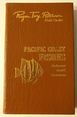 PACIFIC COAST FISHES Easton Peterson Field Guide LEATHER Collector's LIKE NEW-image