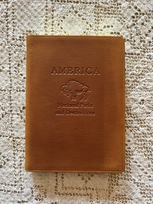 America National Parks Destinations Leather Atlas Book 1999 Gold Edges-image