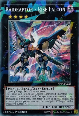 SP15-EN037 RAIDRAPTOR - RISE FALCON SHATTERFOIL RARE 1ST EDITION YuGiOh CARD-image