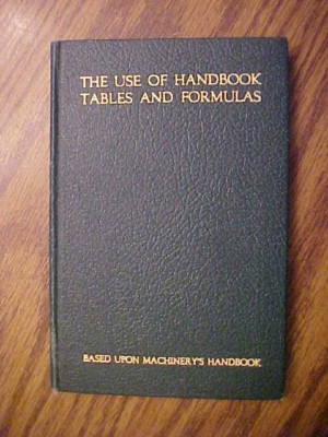 The Use of Handbook Tables and Formulas Based Upon Machinery's Handbook 1939-image