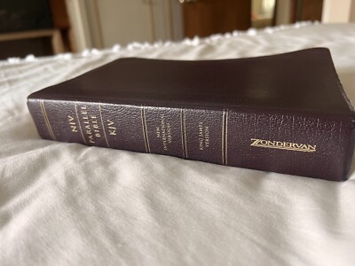 2002 NIV/KJV Parallel Bible Large Print By Zondervan Burgundy Bonded Leather-image