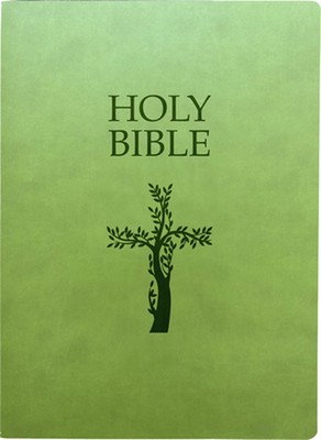 Kjver Holy Bible, Cross Design, Large Print, Olive Ultrasoft: (King James Versio-image
