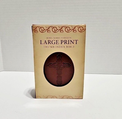 Holy Bible King James KJV Large Print Compact Brown Faux Leather TGS New-image