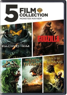 5 Film Collection: Monster Mayhem [New DVD] Pacific Rim, Godzilla, Jack Giant Sl-image