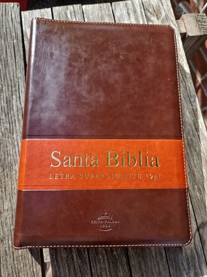 VG Zippered Santa Biblia RVR 60 Letra Supergigante 19 point text! Thumb Index-image