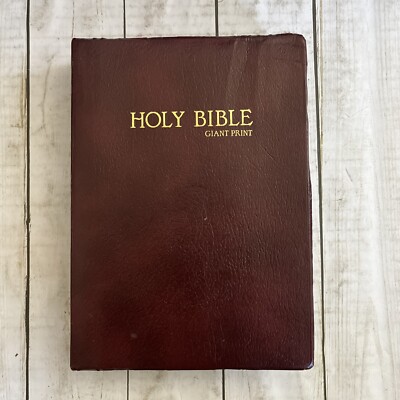 Holy Bible KJV Giant Print Red Letter Dugan Burgundy Leather 1988-image