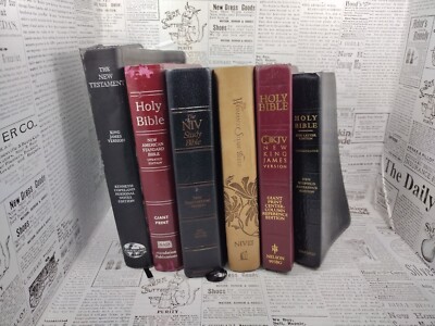 HOLY BIBLE GIANT. Lot of 6: -Oxford -Niv -Nelson -Zondervan -Nasb -KJV-image