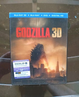 Godzilla (Blu-ray 3D/2D/DVD, 2014) NEW With Lenticular Slipcover - Sally Hawkins-image