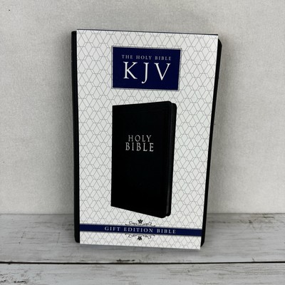 The Holy Bible KJV Black Leather Gift Edition Book In Sleeve 2016 Christian Art-image