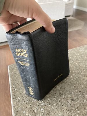 King James Version Holy Bible 1979 Black Bonded Leather LDS 7.25