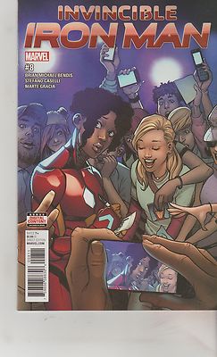 MARVEL COMICS INVINCIBLE IRON MAN #8 AUGUST 2017 1ST PRINT NM-image