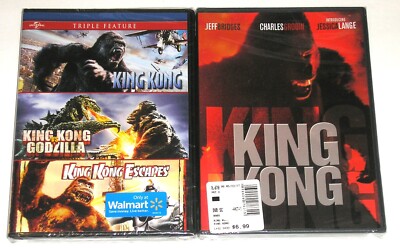 Sci-Fi Action DVD Lot - King Kong (1976) / King Kong Triple Feature (New)-image