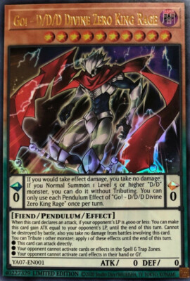 Yugioh! Go! - D/D/D Divine Zero King Rage - YA07-EN001 - Ultra Rare - Limited Ed-image
