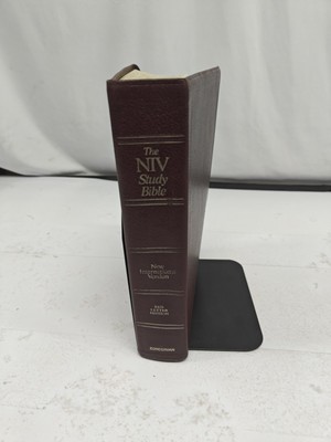 NIV Study Bible Burgundy Red Leather New International Version 85 Edition-image