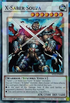 SP15-EN033 X-SABER SOUZA SHATTERFOIL RARE 1ST EDITION YuGiOh CARD-image