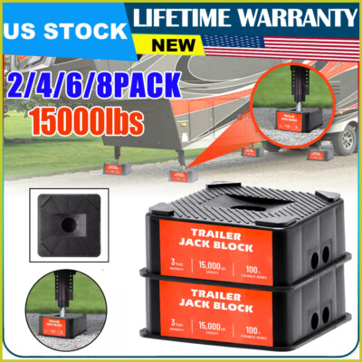 2/4/6/8Pcs 15000 lbs Trailer Jack Block Stabilizer Blocks Levelers For RV Camper-image