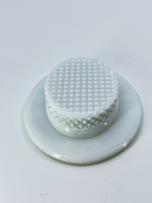 Milk Glass Westmoreland Straw Skimmer Top Hat Ashtray vintage - hobnail design-image