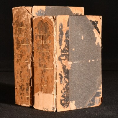 1856-1890 9Vols in 2 Ten Nineteenth Century Guidebooks Scarce Leather Folding...-image