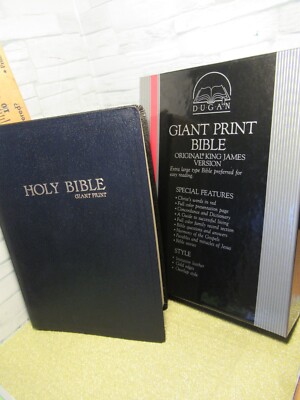 GIANT PRINT BIBLE/Black image buffalo leather/ Dugan, 710 / 1988 /-image