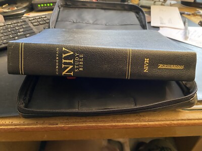 Niv Study Bible Black Bnd by Zondervan Staff (2002, Leather)-image