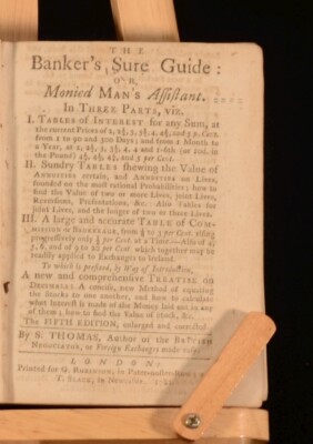 1782 The Banker's Sure Guide or Monied Man's Assistant by S. Thomas-image