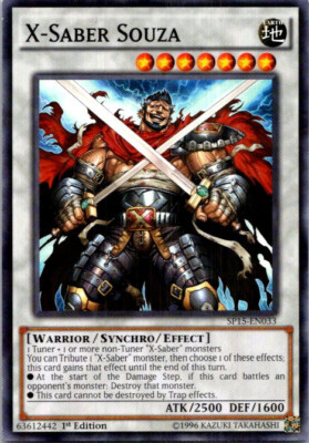 X-Saber Souza (Shatterfoil) SP15-EN033 Yu-Gi-Oh! Light Play 1st Edition-image