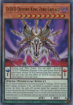 D/D/D Destiny King Zero Laplace NM #2 YA03 Yu-Gi-Oh! ARC-V Promo Cards Yugioh-image