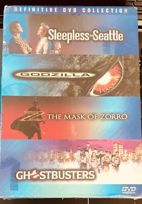 4 MOVIE DVD SET: Sleepless in Seattle/ Godzilla/ Mask of Zorro/ Ghostbusters BN -image