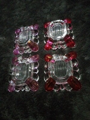 Lot Of 4 VTG WESTMORELAND GRAPE CRANBERRY ASHTRAY TRINKET  THUMB PRINT MCM DISH-image