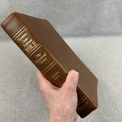 NIV 1984 Thompson Chain Reference Bible Red Letter Top Grain Leather Thumb Index-image