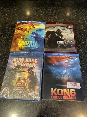 King Kong & Godzilla Blu-Ray Disc & HD DVD Lot Skull Island King Of Monsters Vs-image