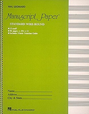 Standard Wirebound Manuscript Paper (Green Cover) [Spiral-bound]-image