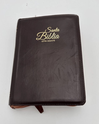 Biblia de letra gigante tamaña manual 14 puntos reina 1960 cierre marron Indice -image